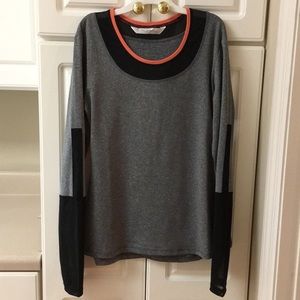 Gottex grey/black/peach athleisure top size med